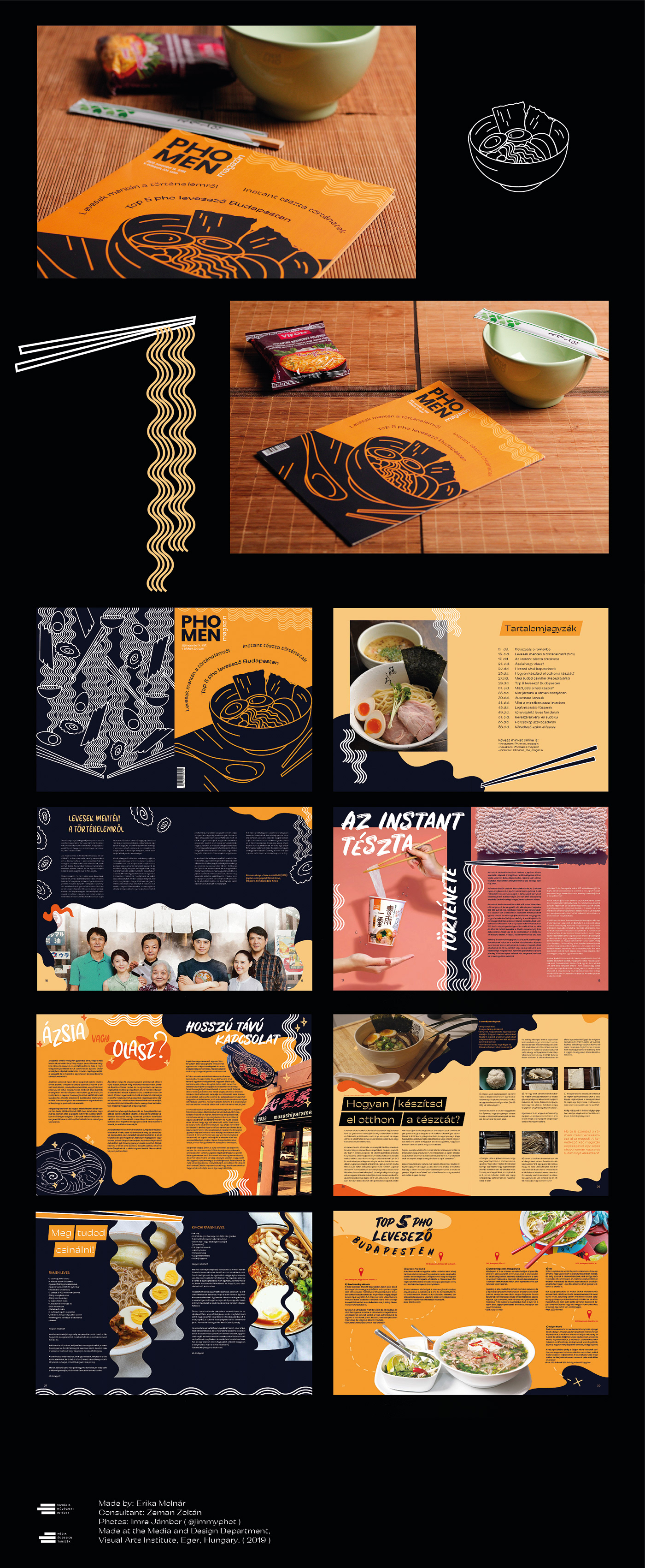 asian instant soup design editioral instant Layout magazine ramen recipe typography   Zine 