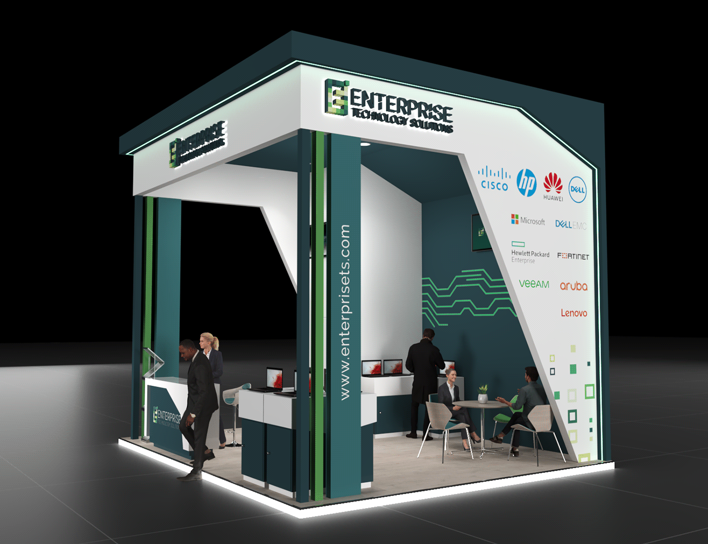booth Exhibition  expo booth design 3ds max Enterprise Technology Exhibition Design  Event exhibition stand Exhibition Booth