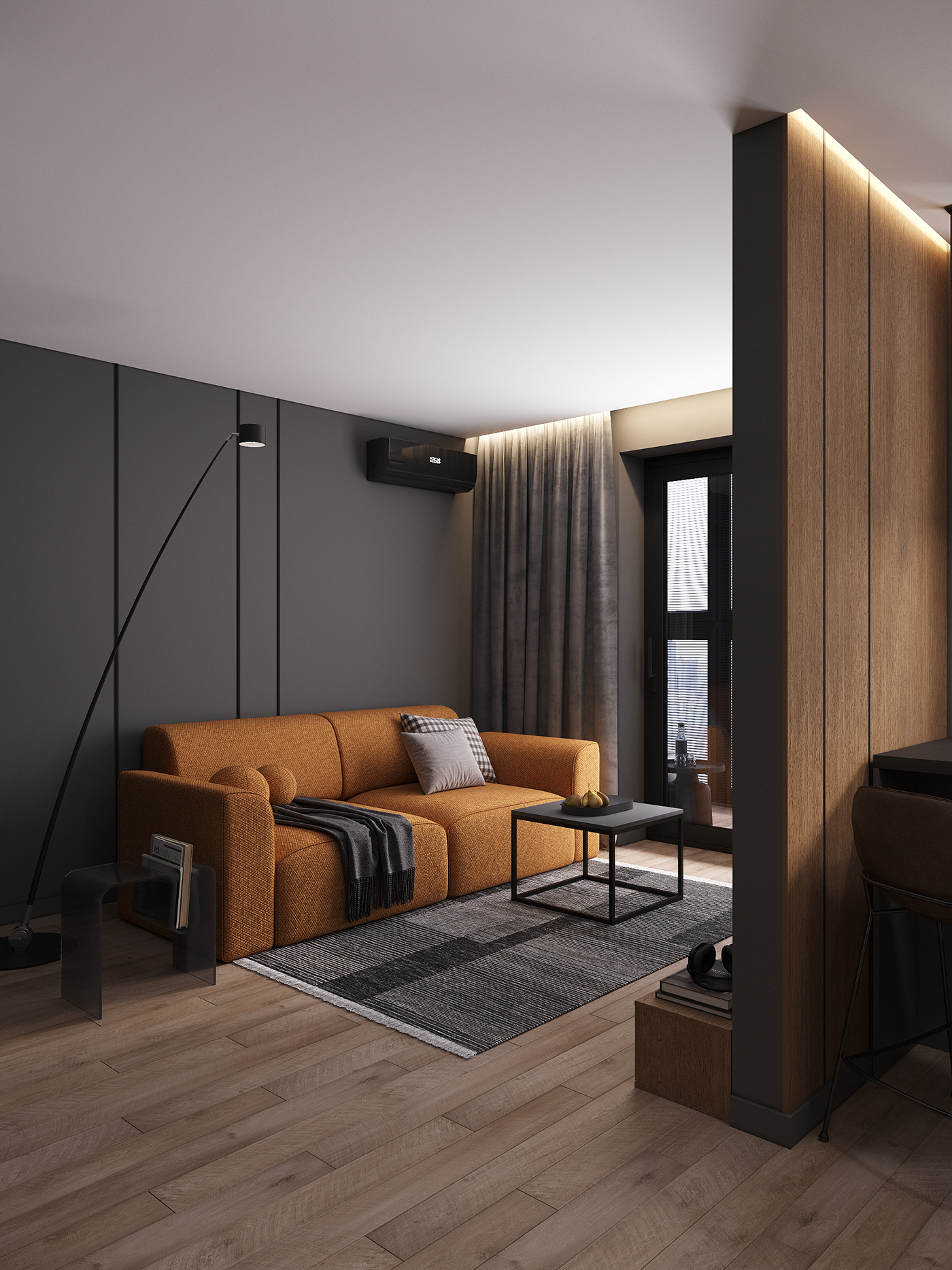 3ds max Render visualization interior design  Minimalism apartment inspiration CGart livingroom corona