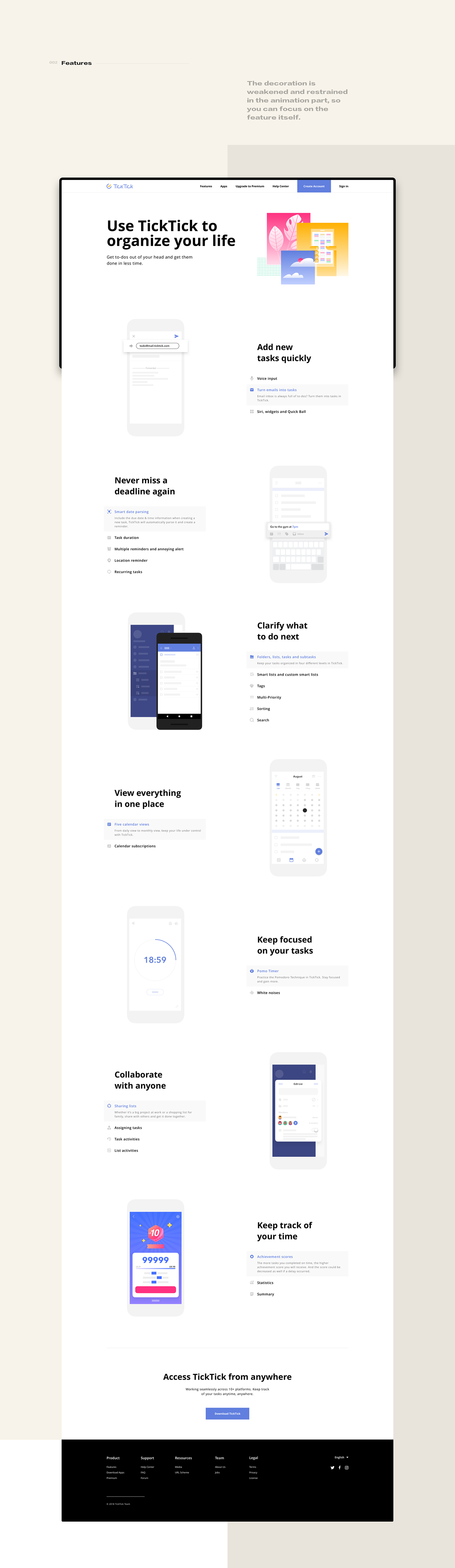 Web UI ux typography   landing page branding  motion to-do Web-site One Page