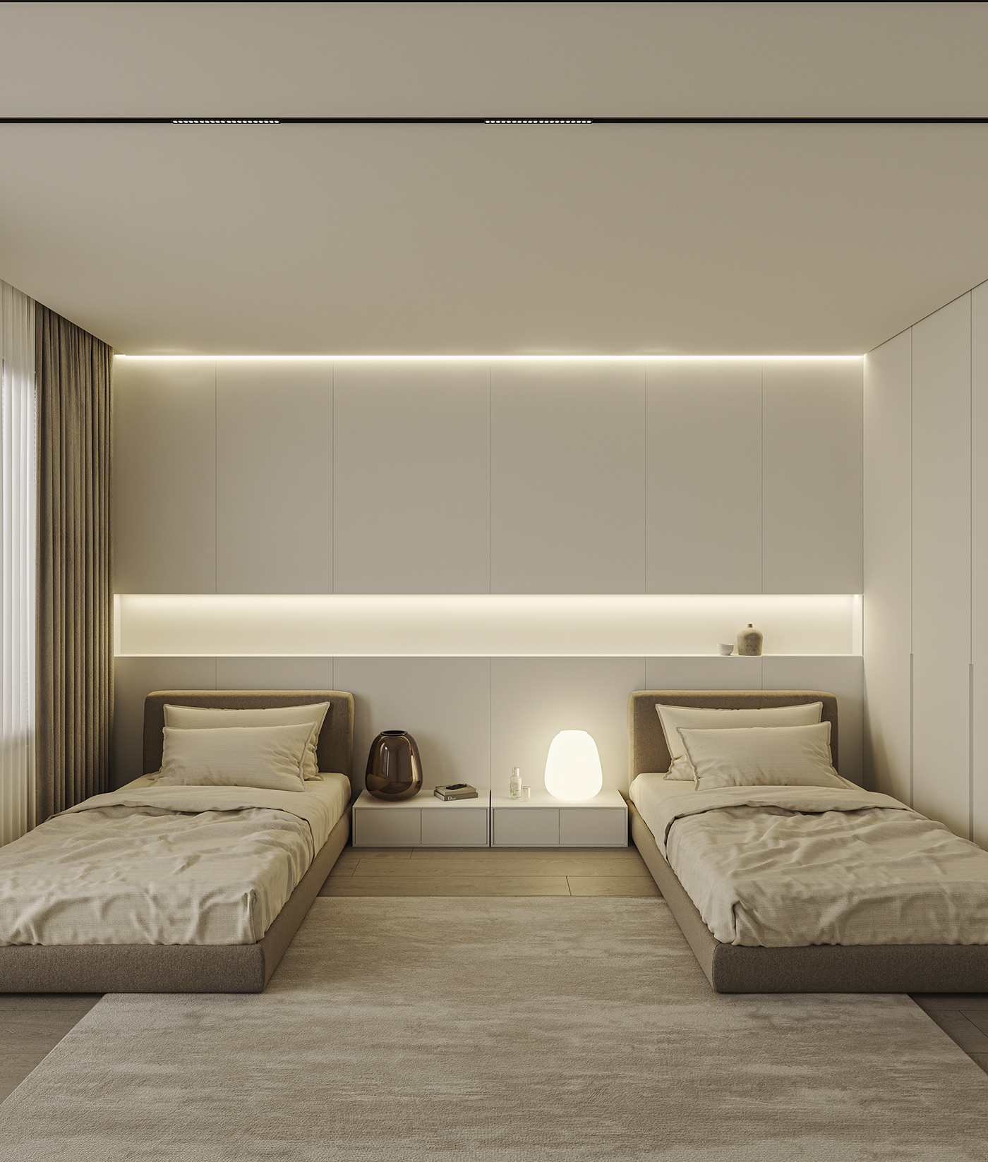 3ds max architecture bedroom business corona interior design  minimal modern Render visualization
