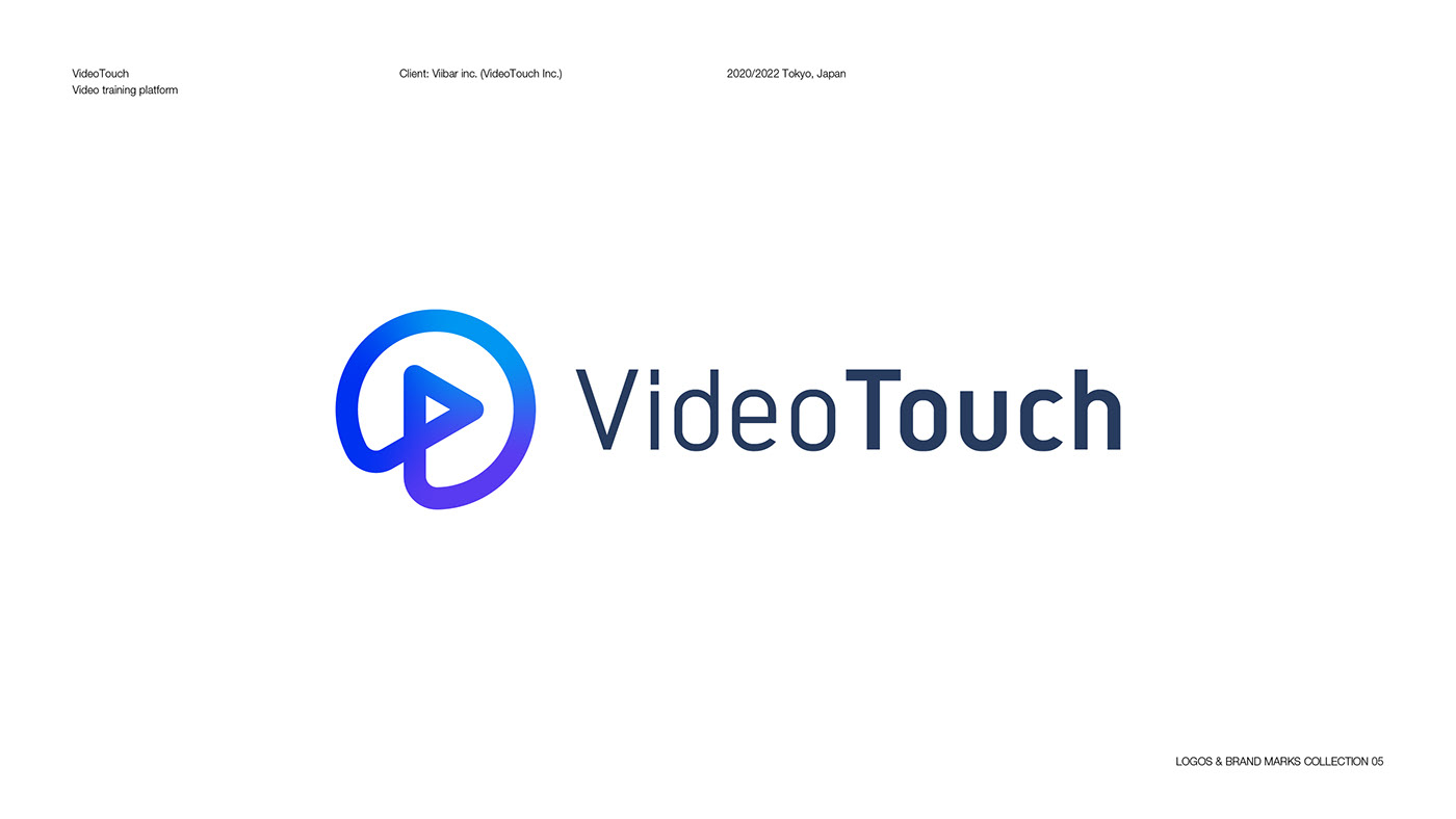 Logo for VideoTouch, a video training platform. The logo is also used as a corporate logo.