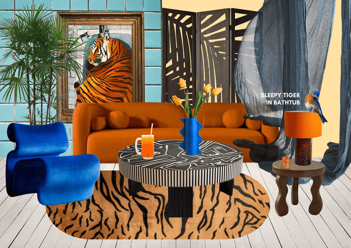 moodboard mood board interior design  modern tiger mouse horses mood moodboards collage