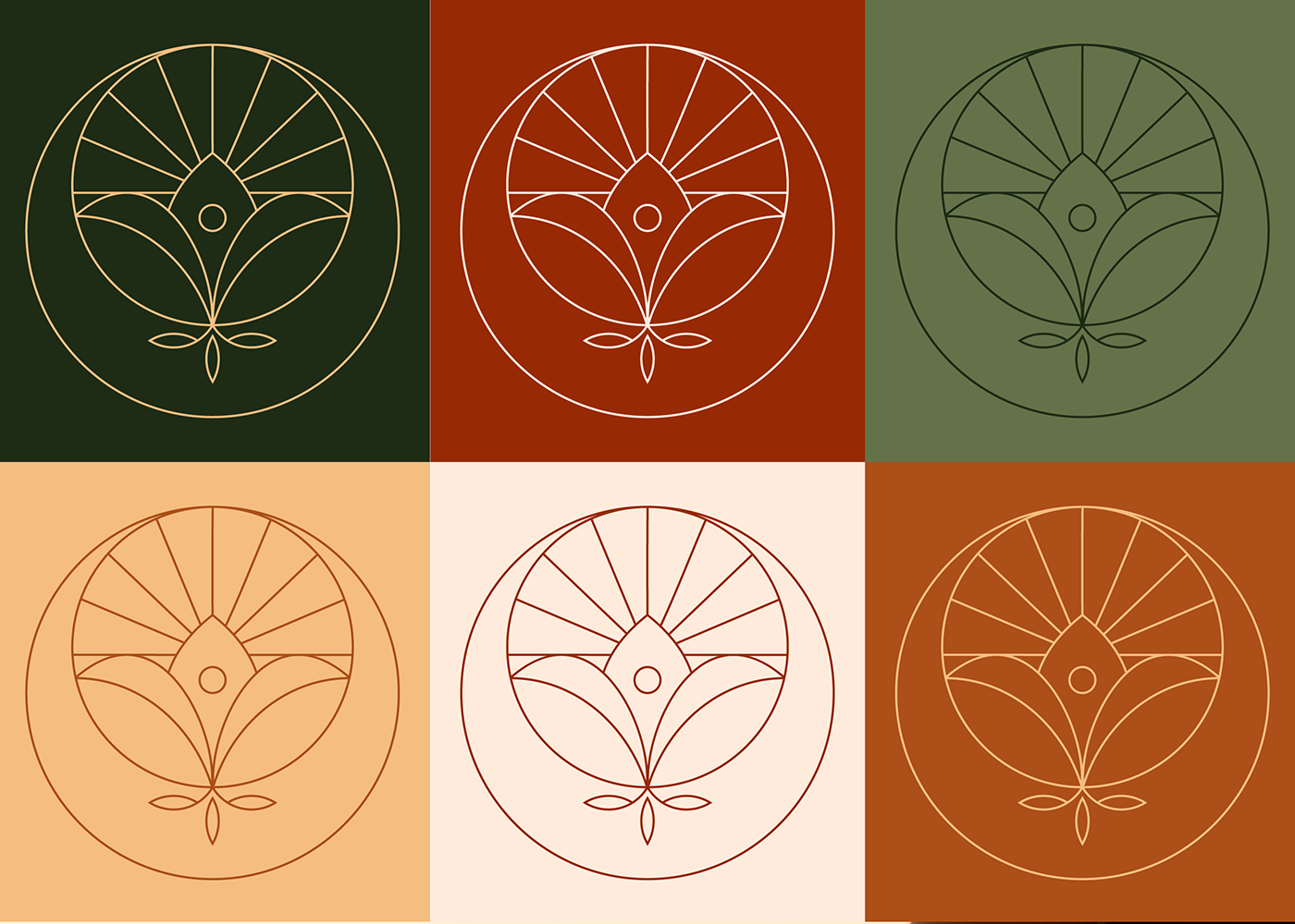 boho brand identity green holistic logo Logo Design Logotype studio therapy Yoga