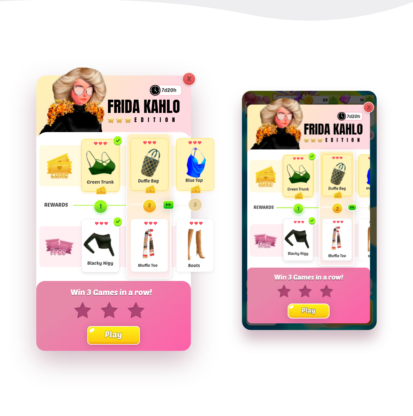 andriod design Fashion  game jobs to be done mobile prototype UI ux wireframes
