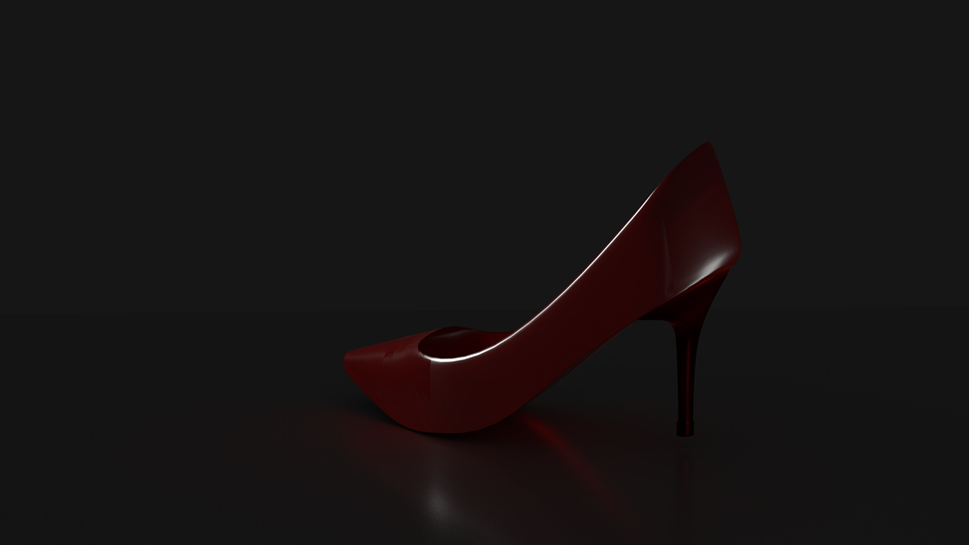 3D CGI heels Maya modeling product red Render sandal