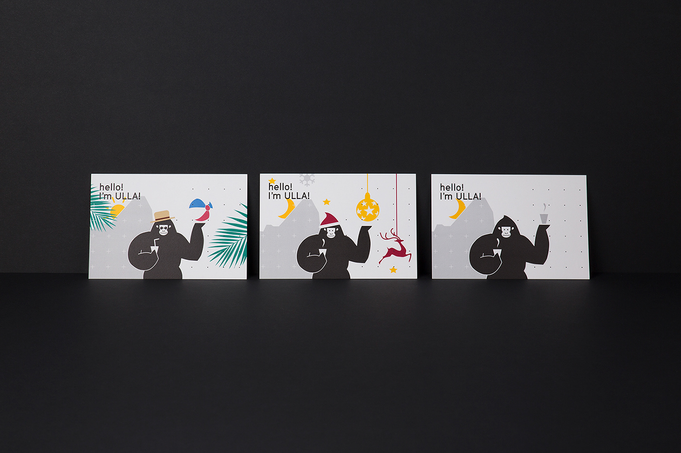 Cafe design Stationery cafe branding can package charater design gorilla Ulleung package design  ILLUSTRATION 