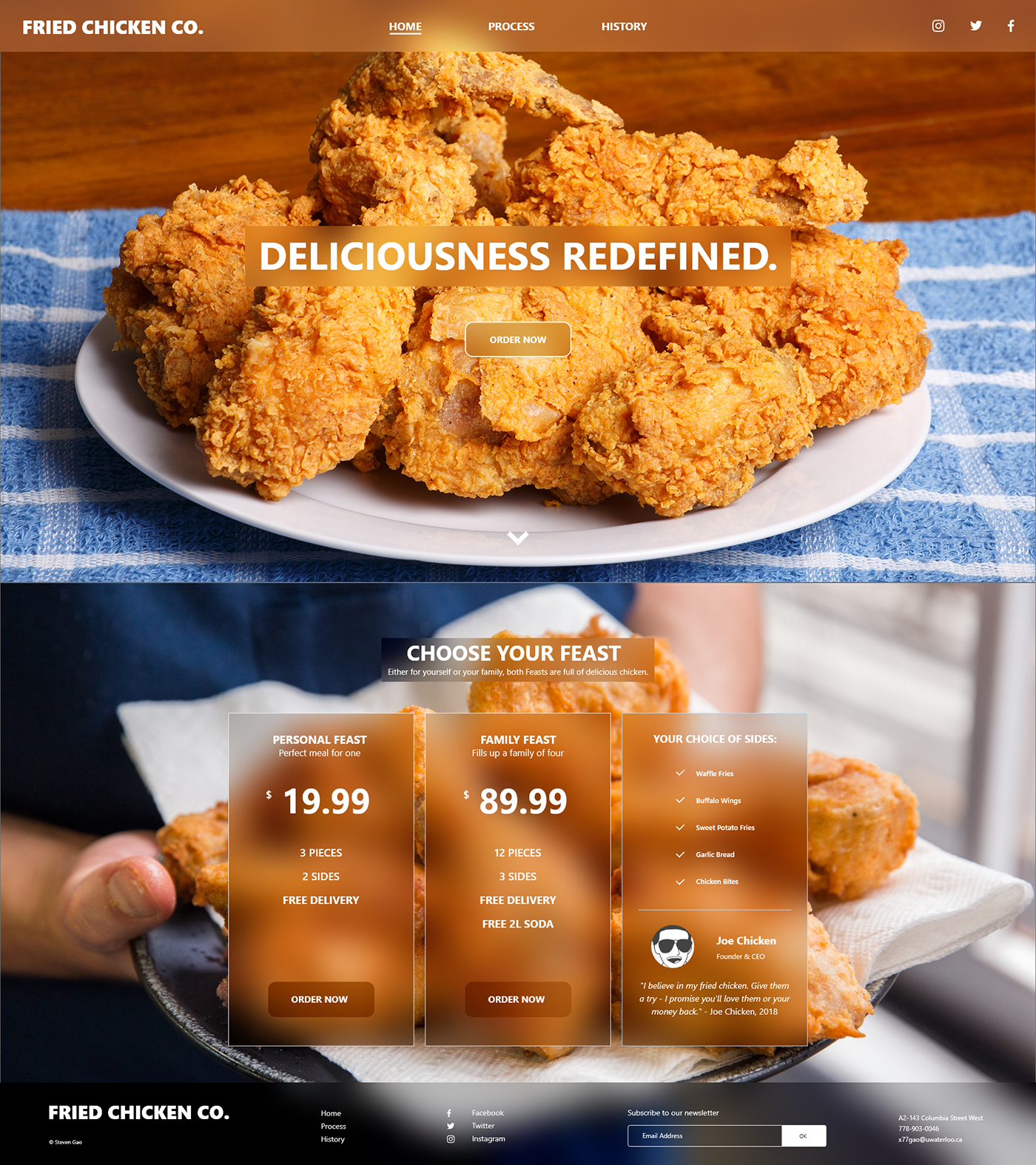 Food  user experience fried chicken Startup user interface Website Web Design 