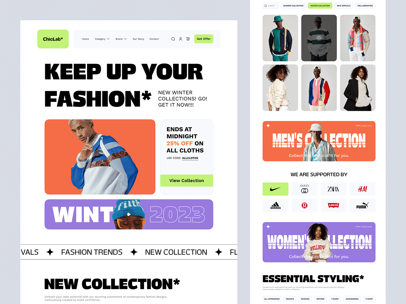 fashion website ecommerce website landing page Web Design  user experience Figma UI/UX Fashion  Web designer Ecommerce
