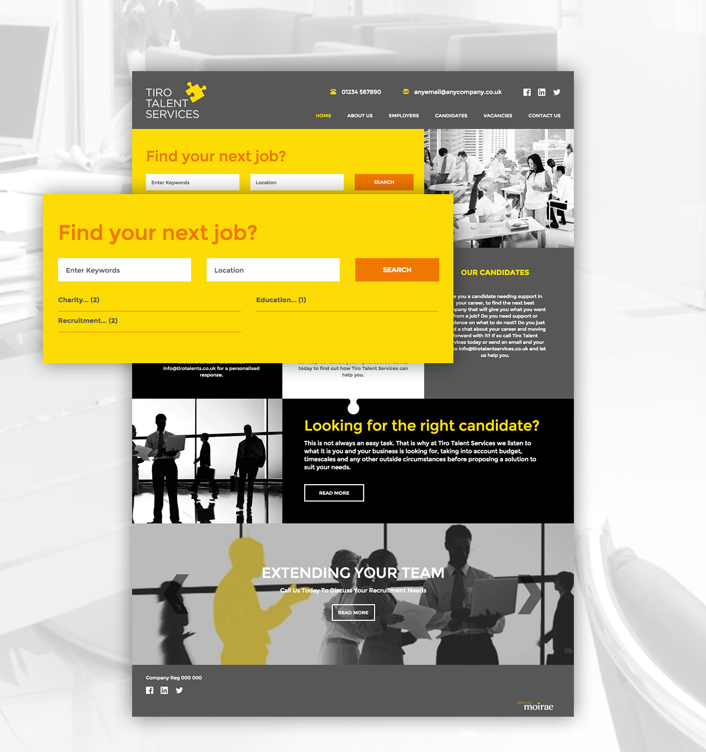 grey yellow recruitment Jobs Work  agency Employment vacancy Web Website modern Jigsaw piece job site