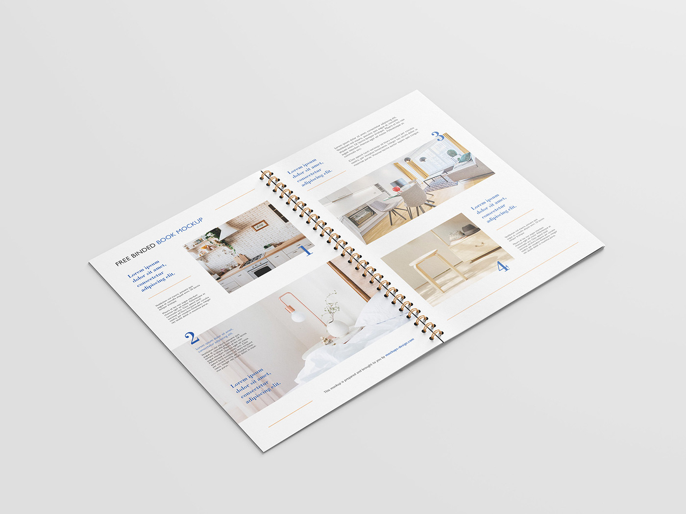 a4 binded book brochure catalog download Mockup notepad psd template
