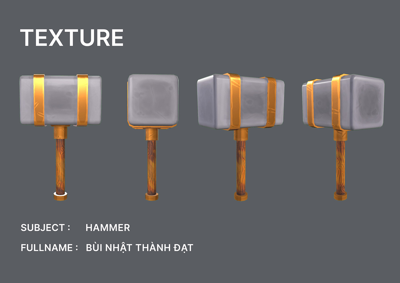 hammer 3d modeling texture Maya Zbrush Marmoset Substance Painter