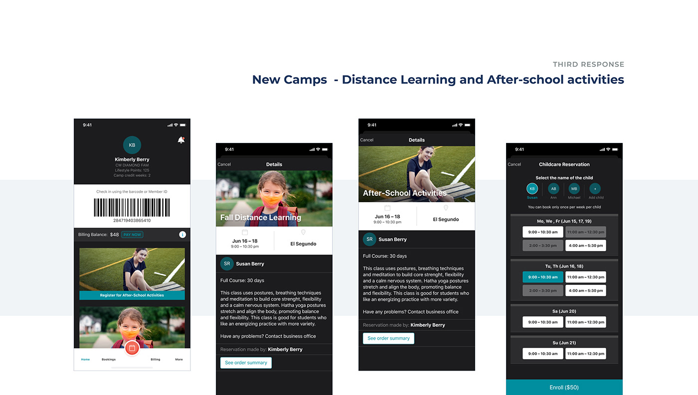 app design family fitness Hospitality sport UI user experience user interface ux