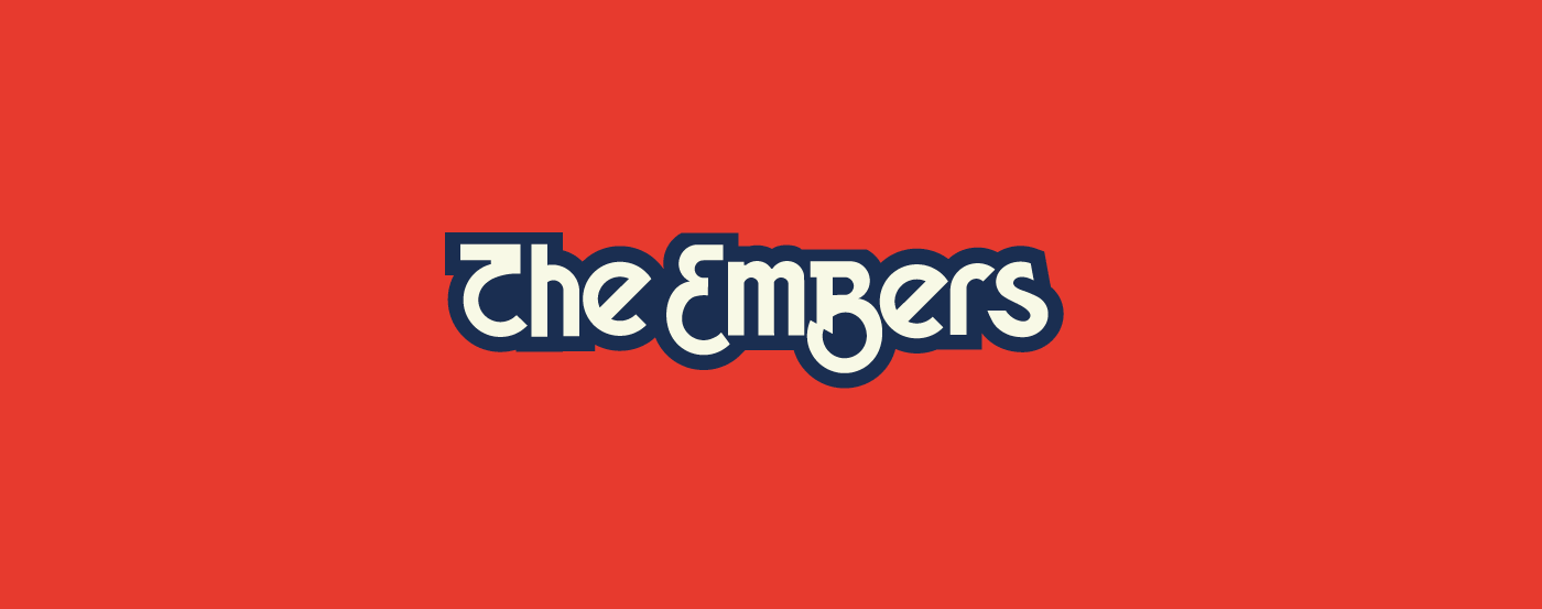 logo Rebrand The Embers burger graphic restaurant interiorism branding  american