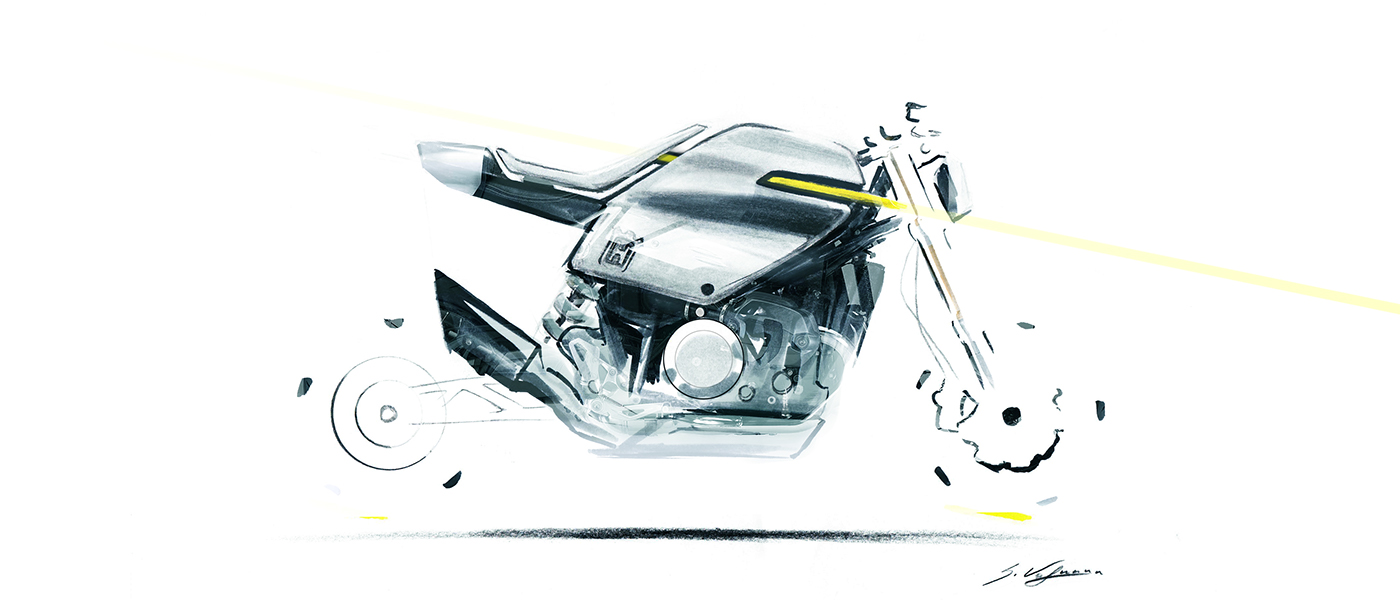 motorcycle sketches Marker automotive   kafmann husqvarna Bike hand art design