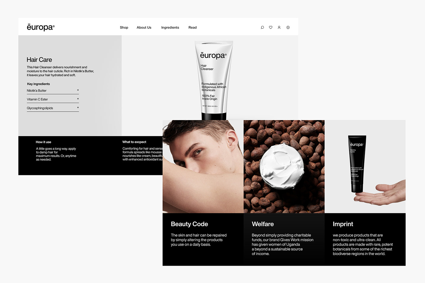 beauty botanical branding  cosmetics grid identity Layout uidesign uxdesign Webdesign