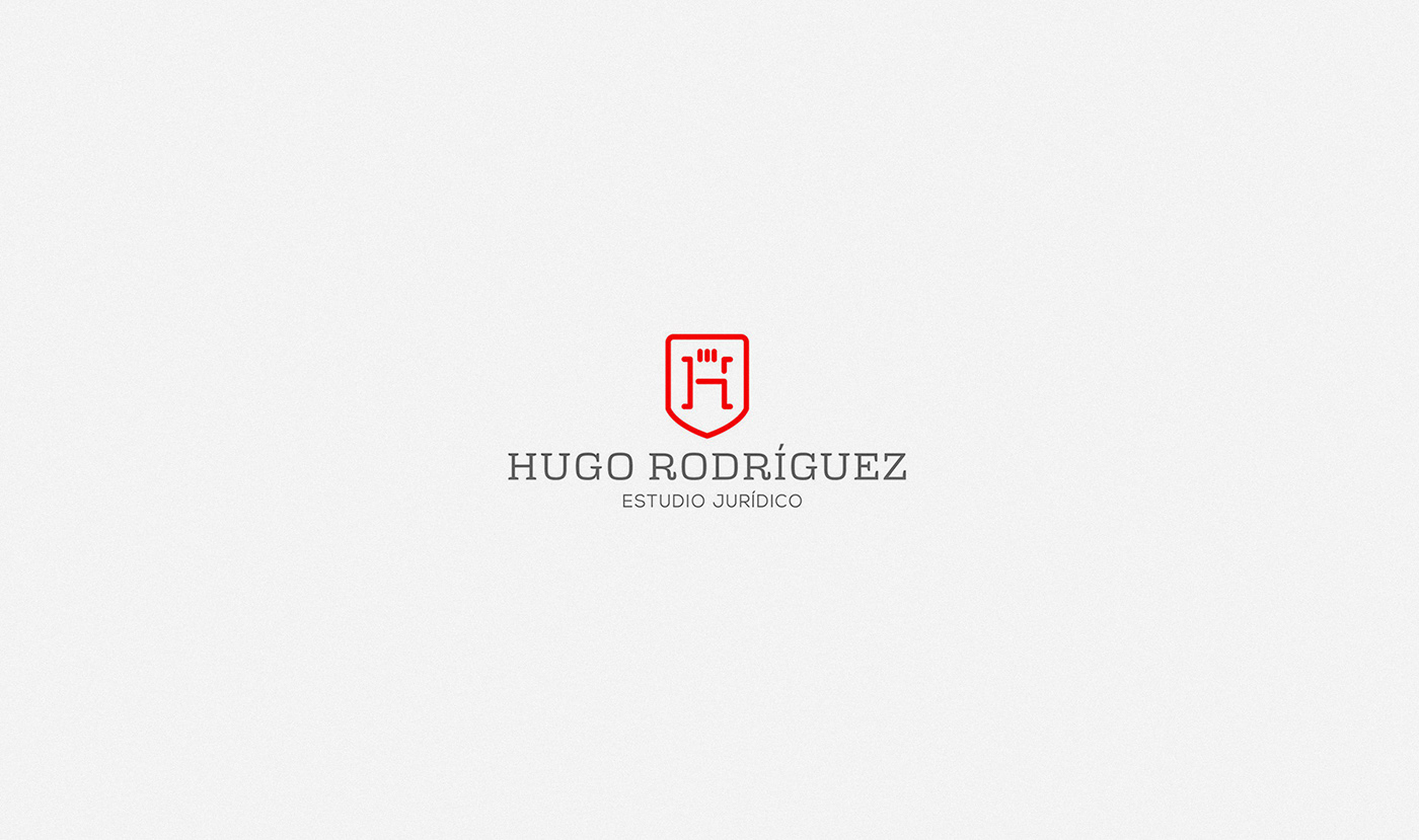HR Hugo Rodríguez red abogado lawyer White simbol escudo david espinosa colombia diseñador grafico bogota identity logo