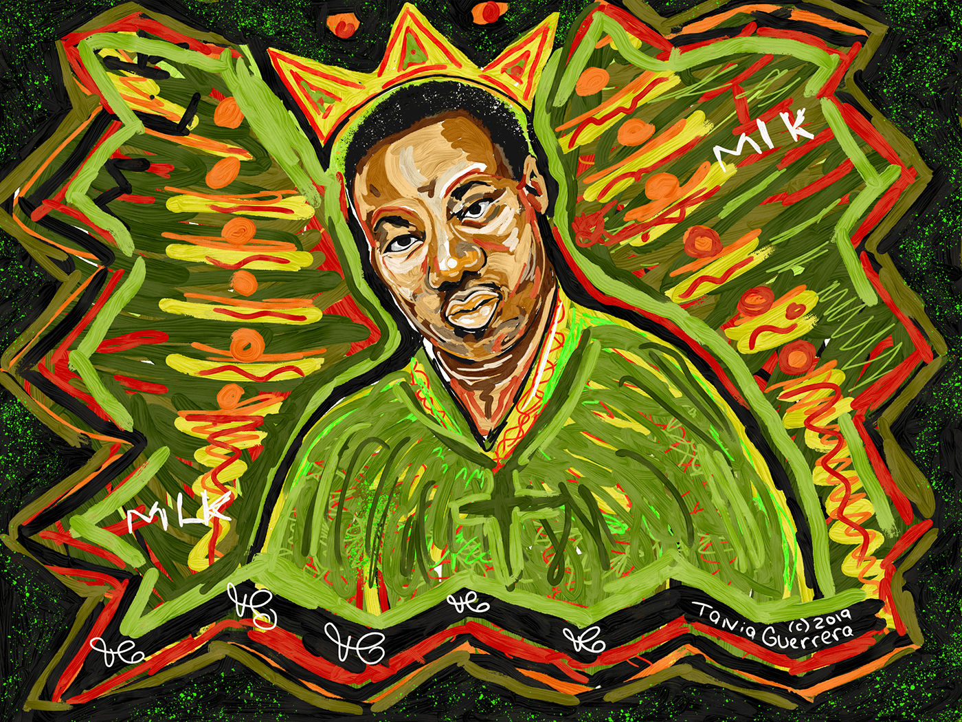 Digital portrait painting of Martin Luther King.