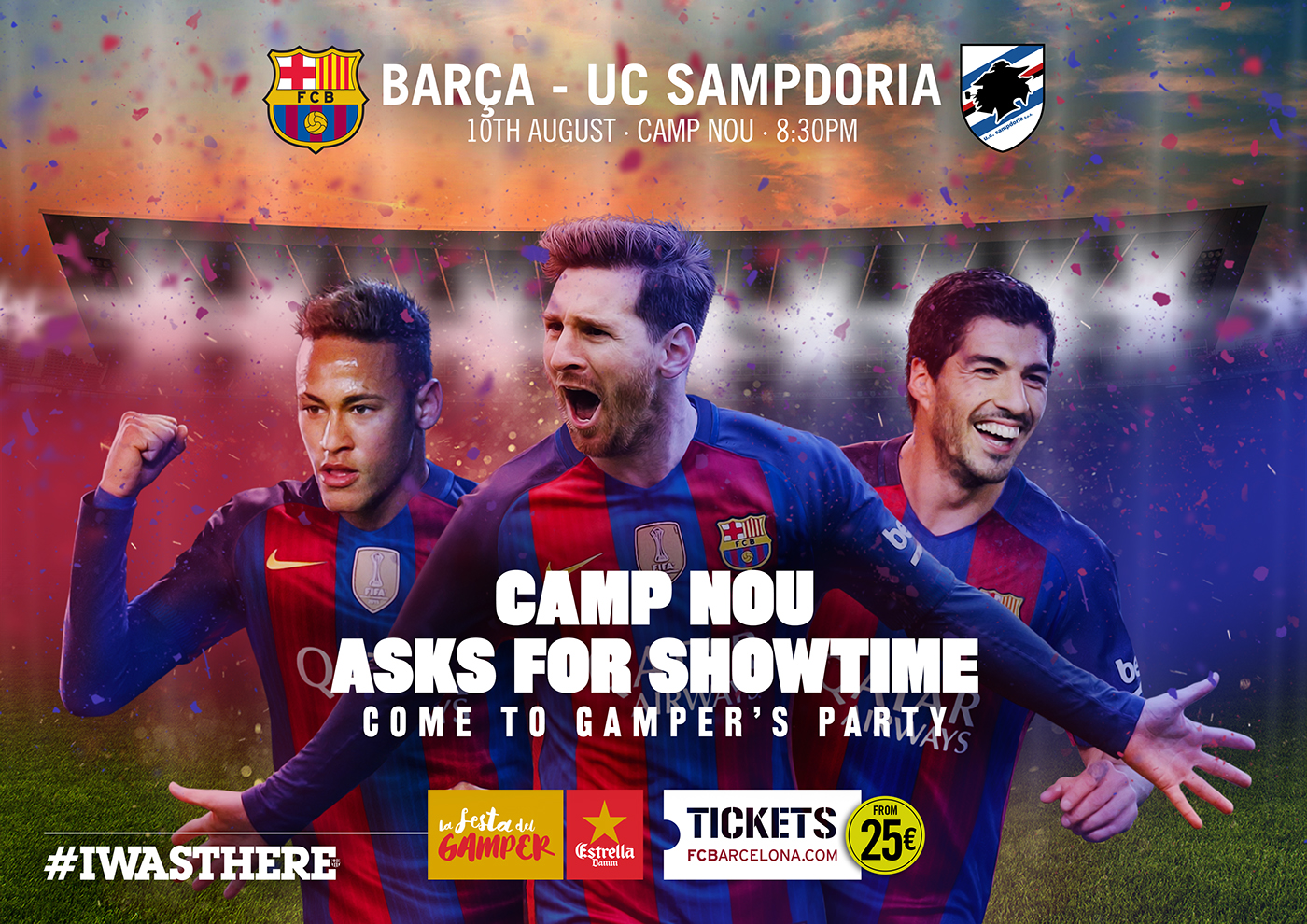 FCBarcelona fcb Barca gamper match football campnou messi Neymar Suarez