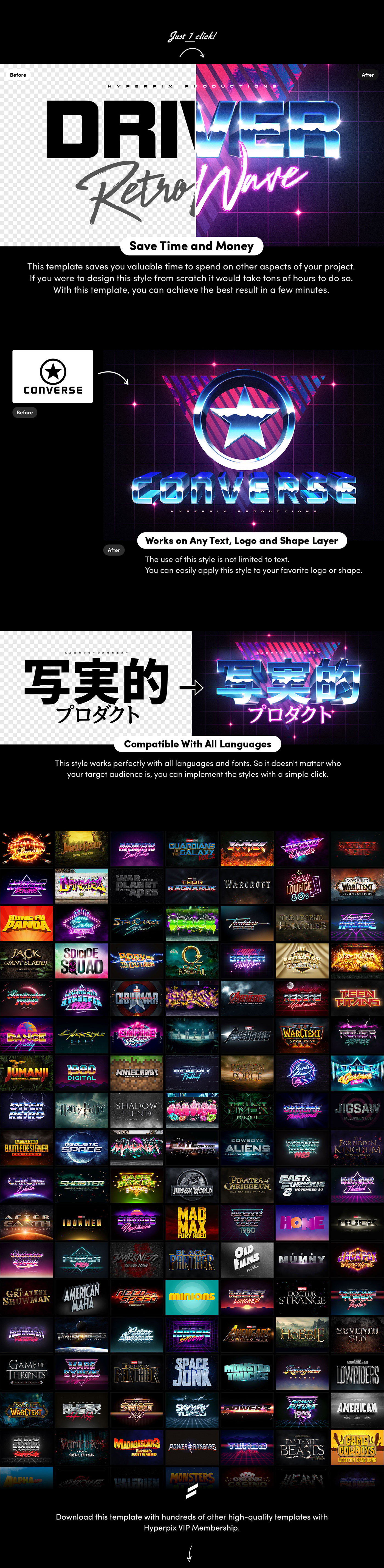 1980s 80s chrome font Outrun Retro Synthwave text effect text style vaporwave