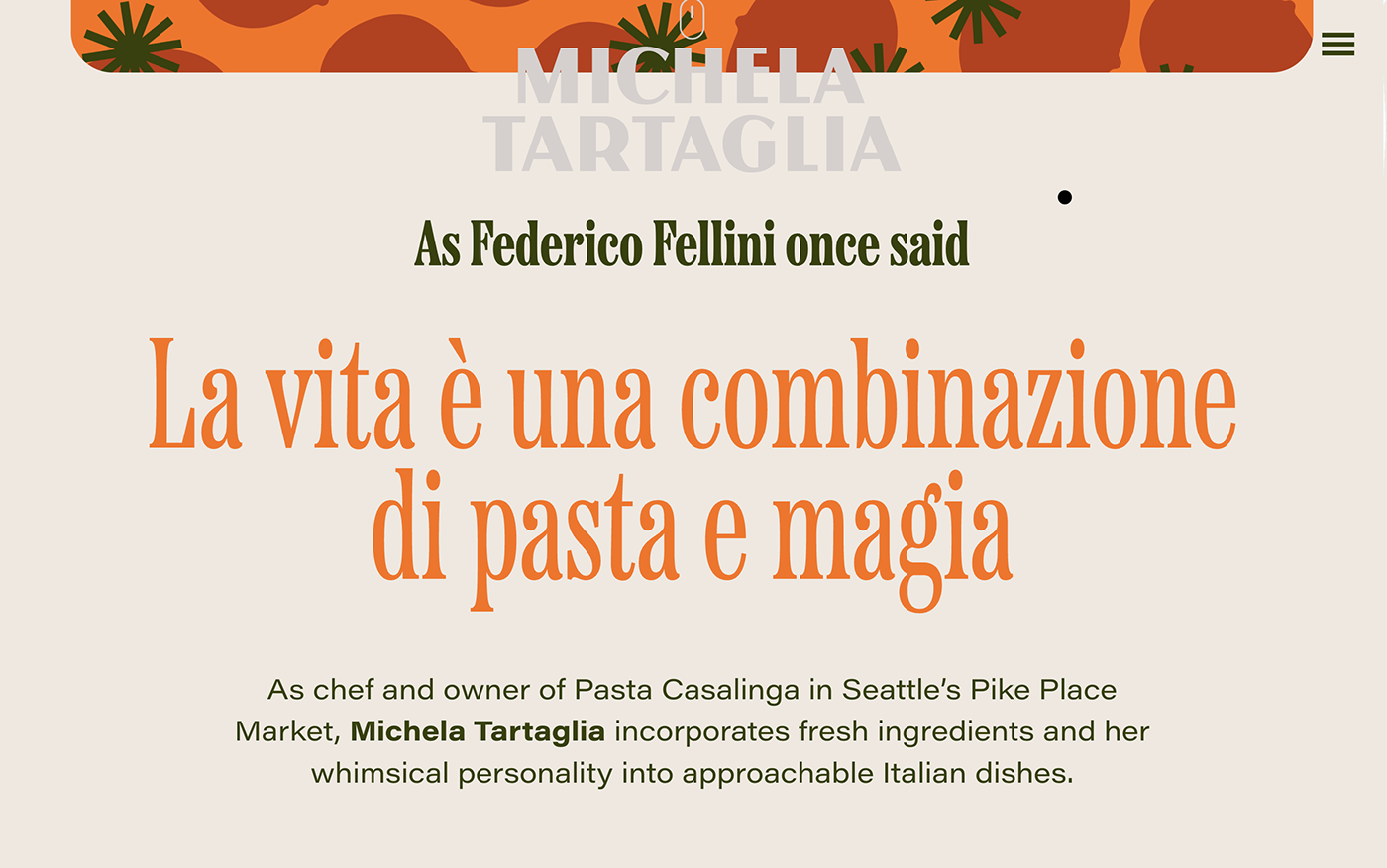 custom logo Food  graphic design  Italian food Pasta pattern restaurant typography   visual identity Web