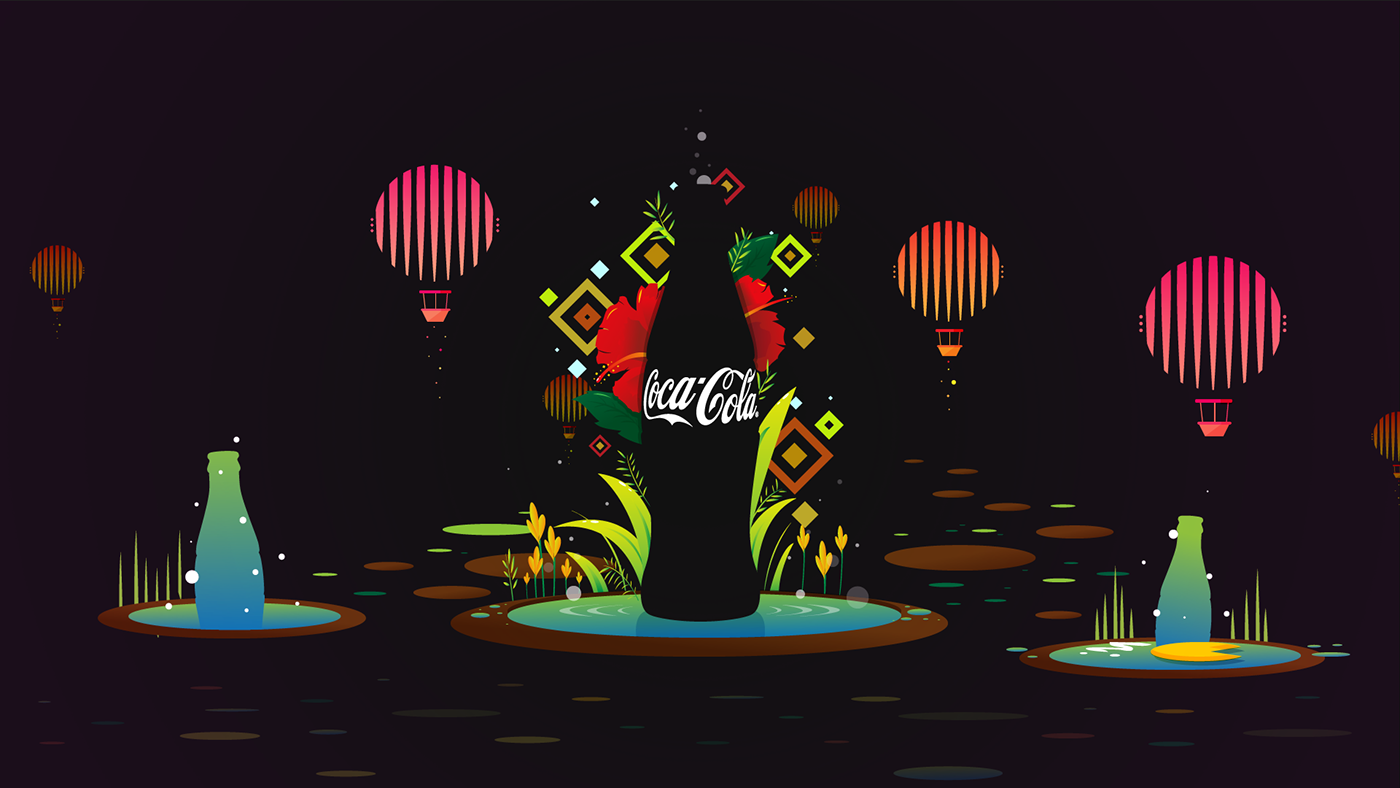 coke Coca Cola Glassfin malaysia 100th collector Fair bottle vibrant colorful vector MYMASHUPCOKE