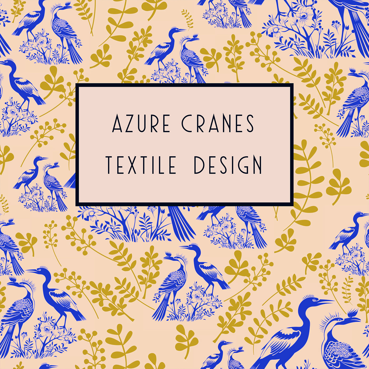 pattern design  textile design  japanese inspired birds pattern  surface pattern design