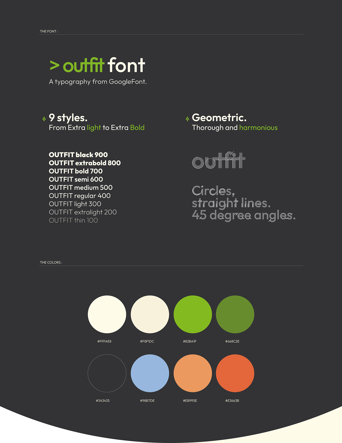 Outfit is a google font. Capillum can use it everywhere for free and she have lots of advantages. 