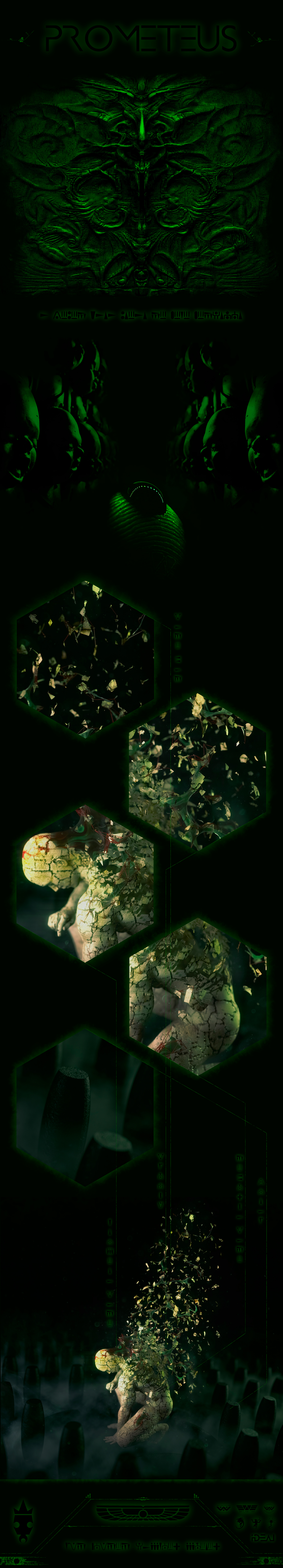 alien Prometheus H.R.Giger green 3d design Ridley Scott engineer c4d vray daz studio