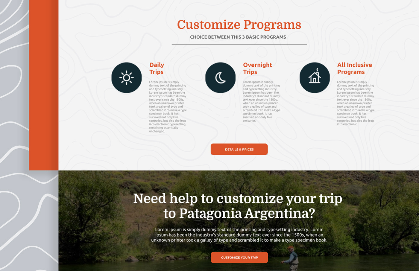 argentina bariloche design development flyfishing patagonia trout usa ux/ui Web