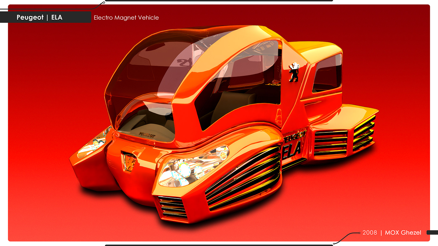 3D PEUGEOT 3d design car design Transportation Design Automotive design futuristic design electric vehicle industrial design  visualization