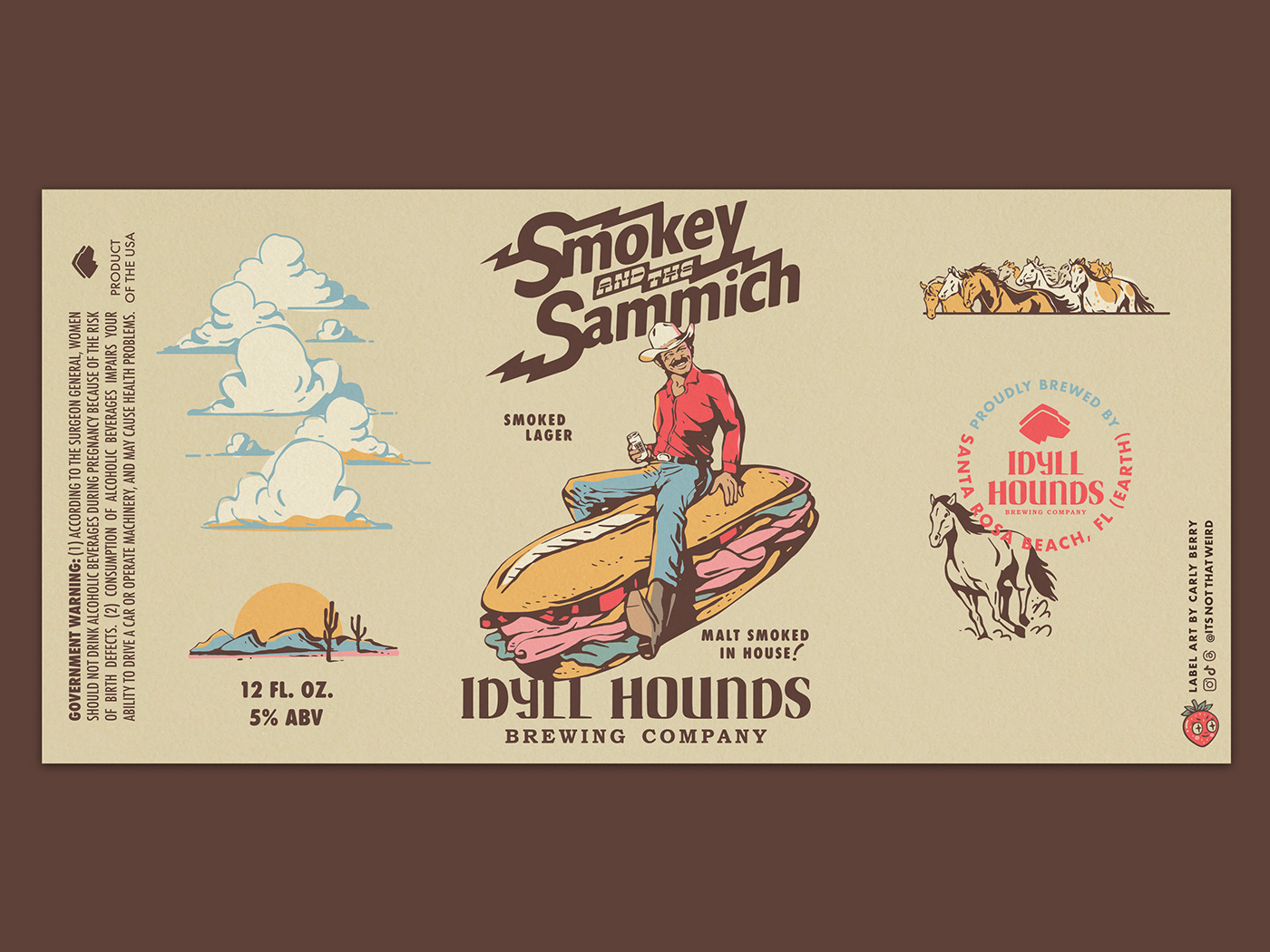beer label label design Packaging ILLUSTRATION  Illustrator vintage Retro western Parody HAND LETTERING