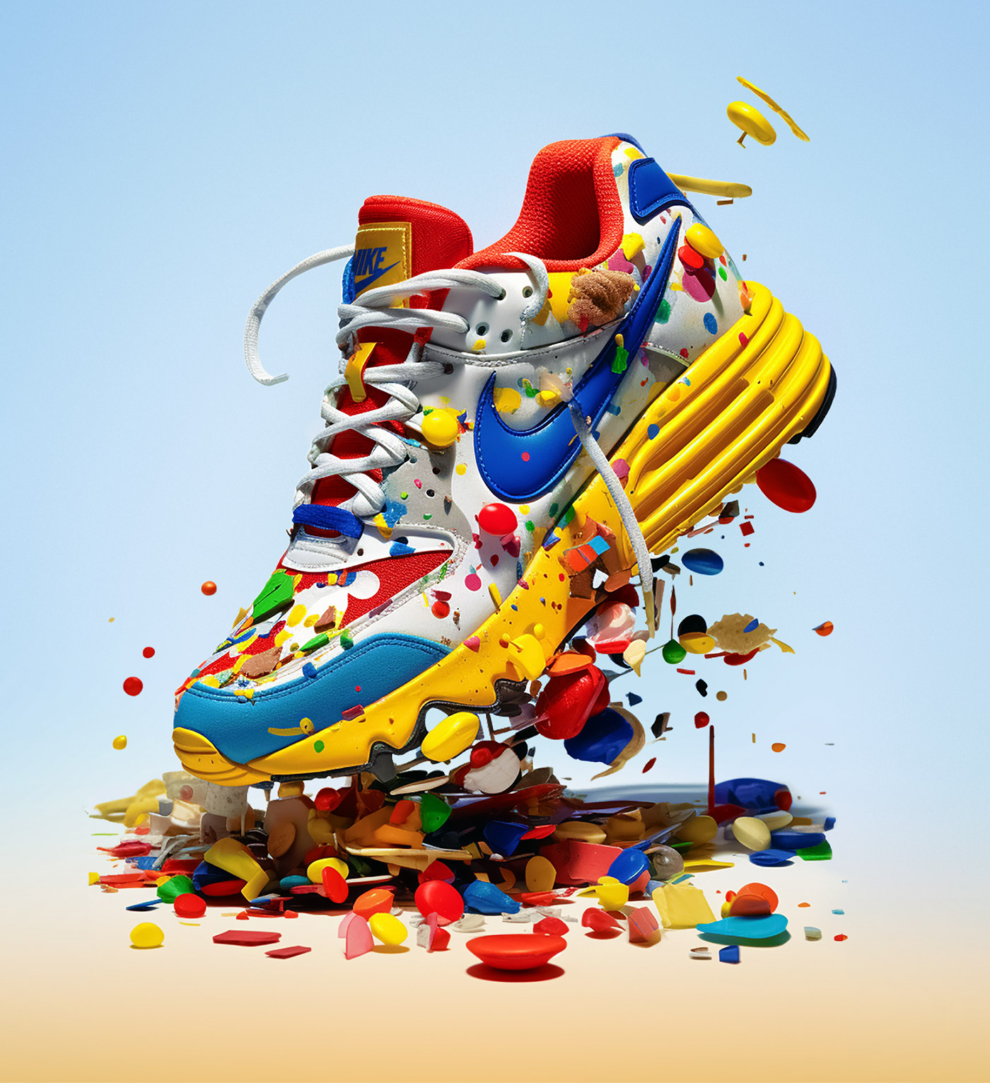 Takashi Murakami Nike midjourney Ai Art generative art concept art Sneaker Design
