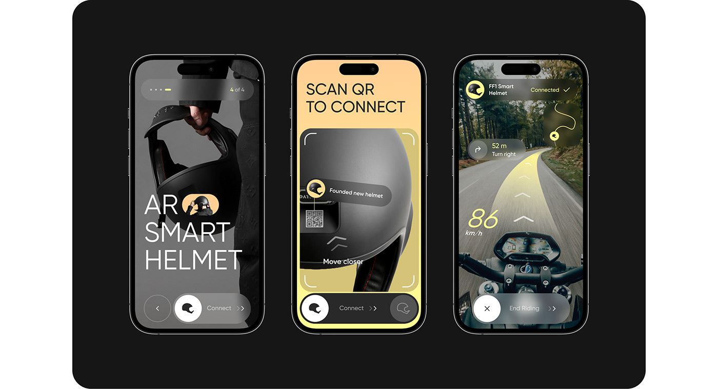 RideMate – AR Smart Helmet App | UX UI Design
