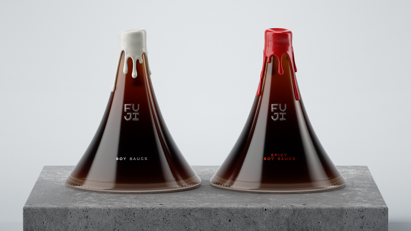 creative fuji japan mountain Packaging packaging design soy sauce volcanic
