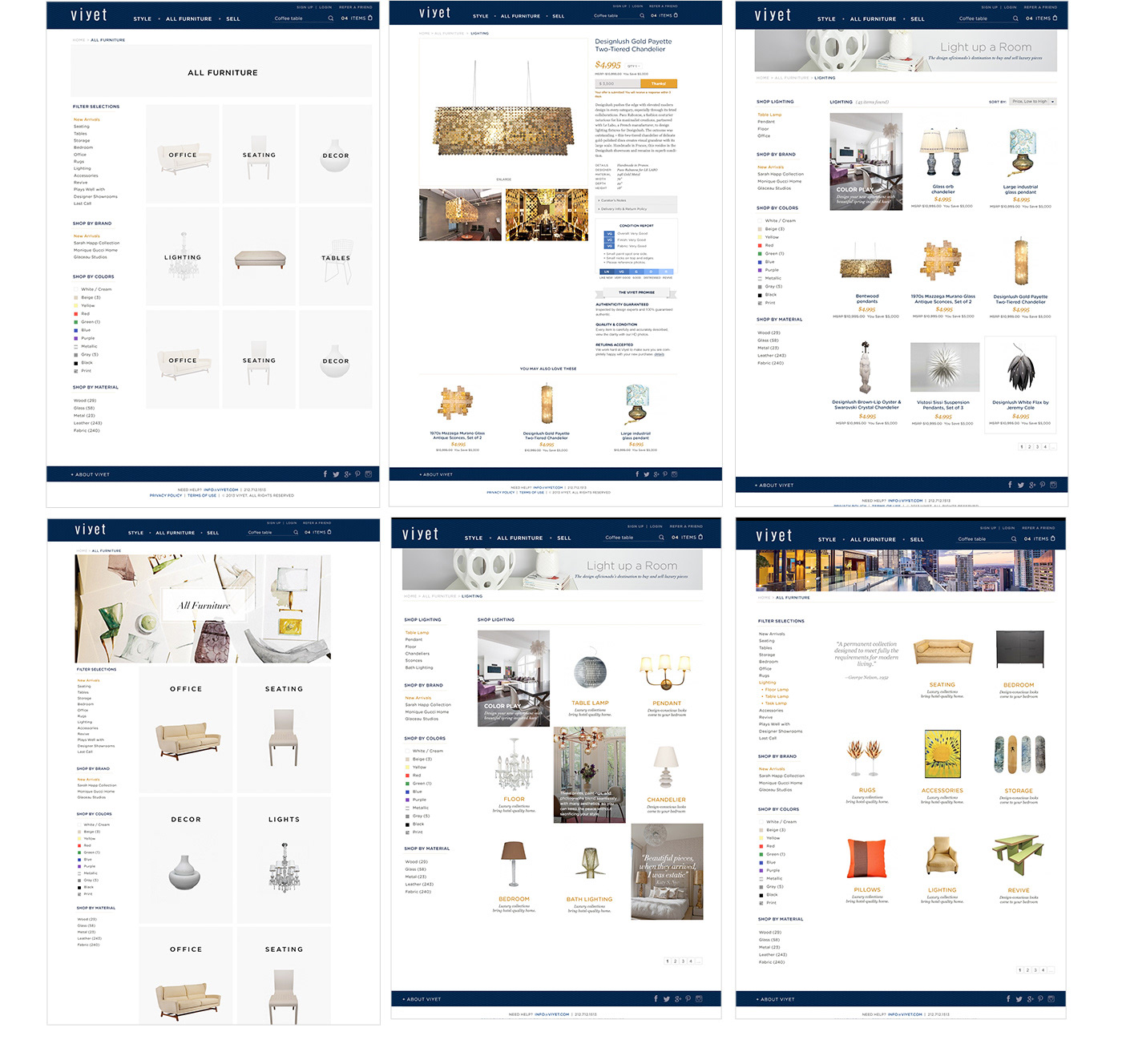 luxury furniture viyet user experience user interface modern inspire Web design