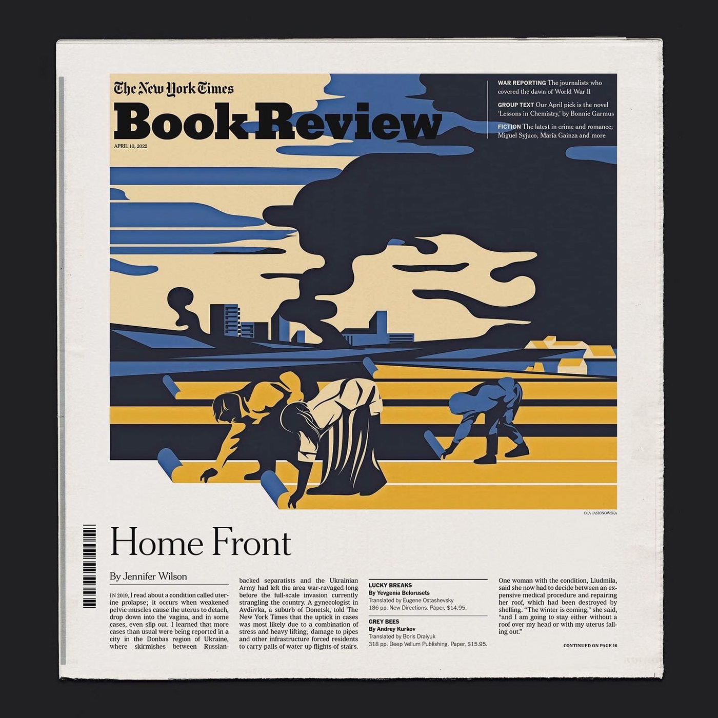 blue cover editorial design  magazine nyt NYT Book Review ukraine ukraine cover yellow