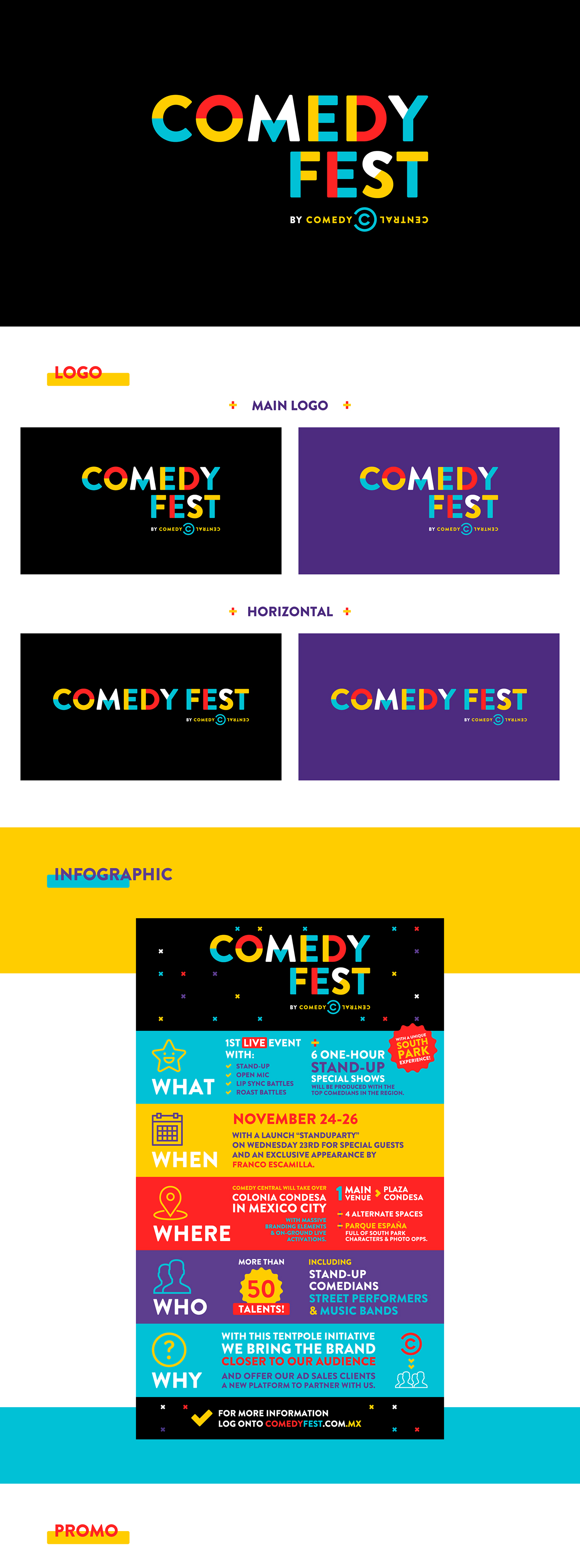 festival comedy  comedy central color party colorful stand up funny branding  comedyfestmx