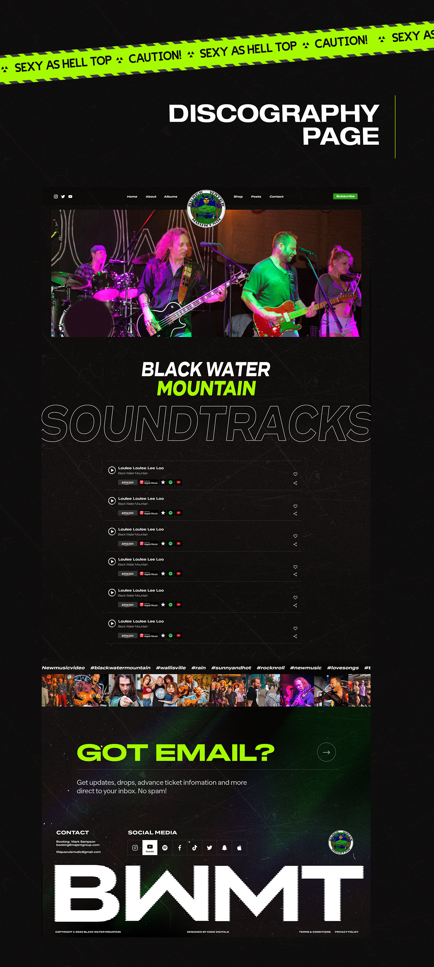 band black water guitar mountain music Music Website punk rock Rock And Roll songs UI/UX