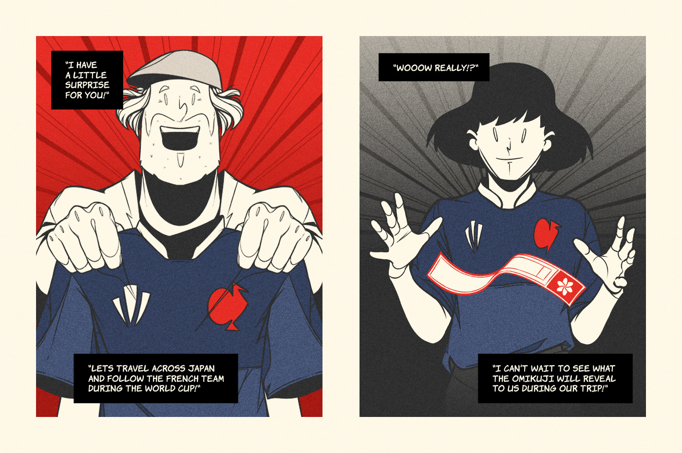 manga ILLUSTRATION  comic Rugby japan Character linework clean world cup omikuji