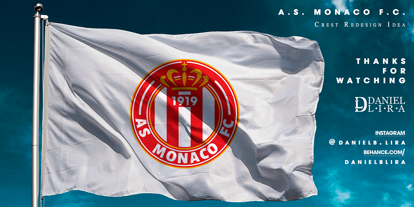 crest football france logo Monaco redesign shield escudo futebol badge
