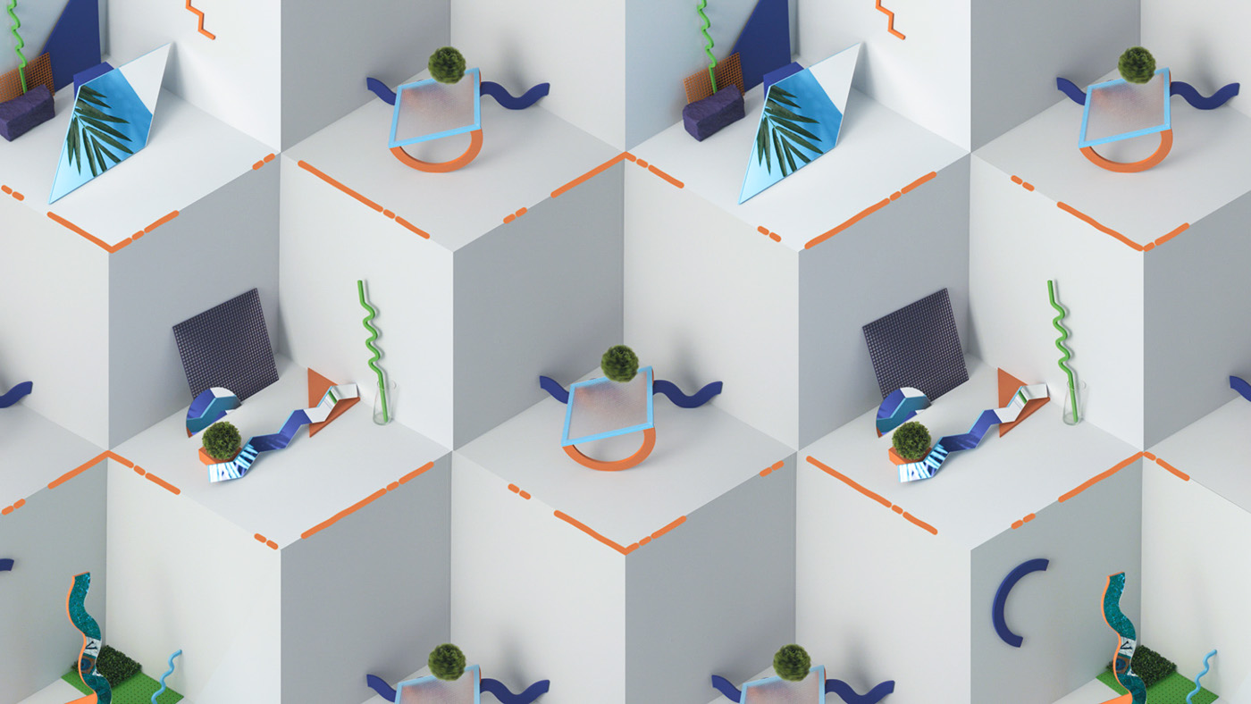 Colourful  Isometric graphic motion clip geometric