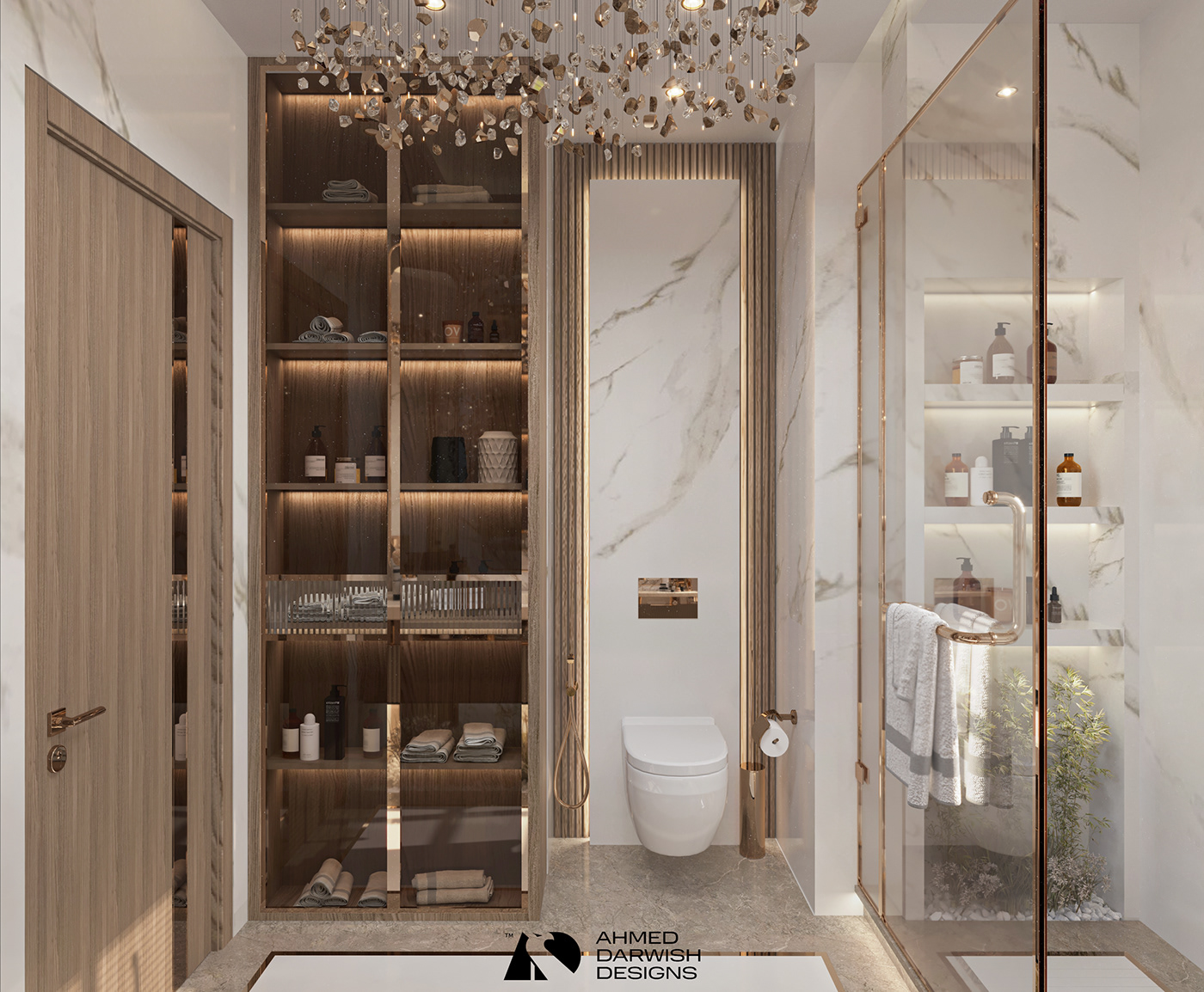 bathroom toilet modern Marble architecture interior design  SHOWER washbasin mirror chandelier design Interior