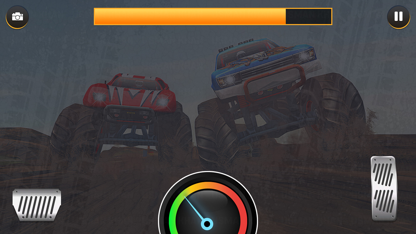 Real monster Truck Offroad game UI/UX ui design