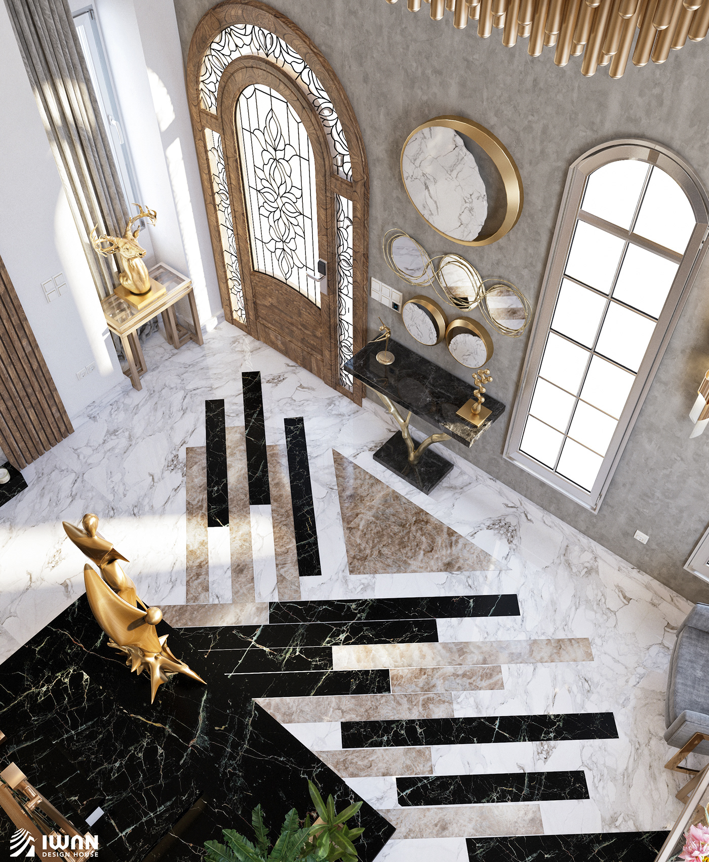 architecure Interior design luxury gold wood elegant villa-design