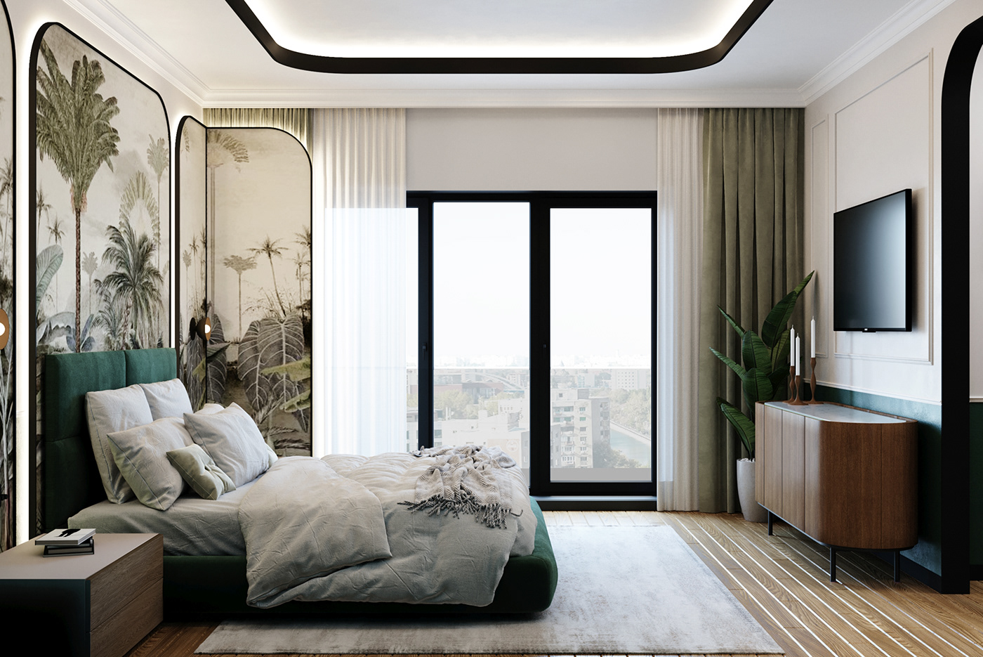 interior design  Render 3ds max corona visualization architecture 3D bedroom dressing room master bedroom