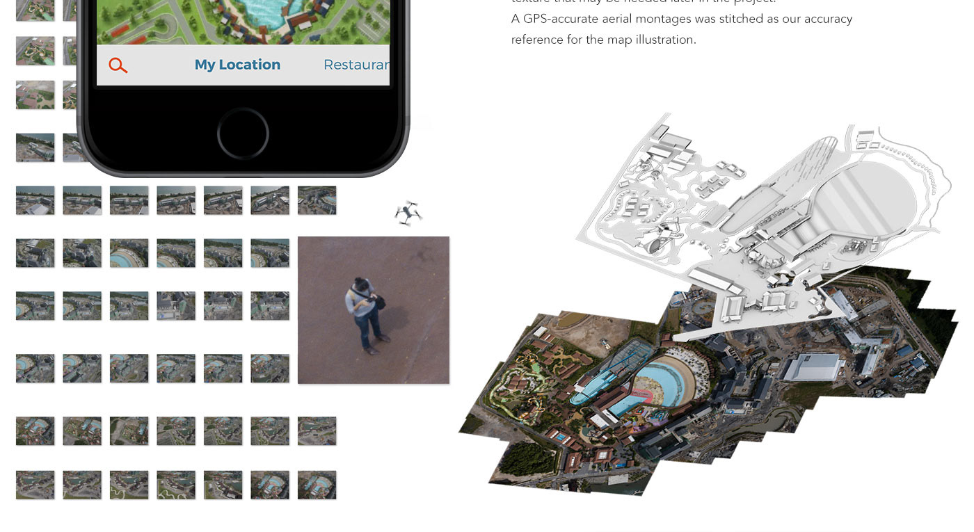 map design ILLUSTRATION  Coast Theme Park beach golf attractions drone