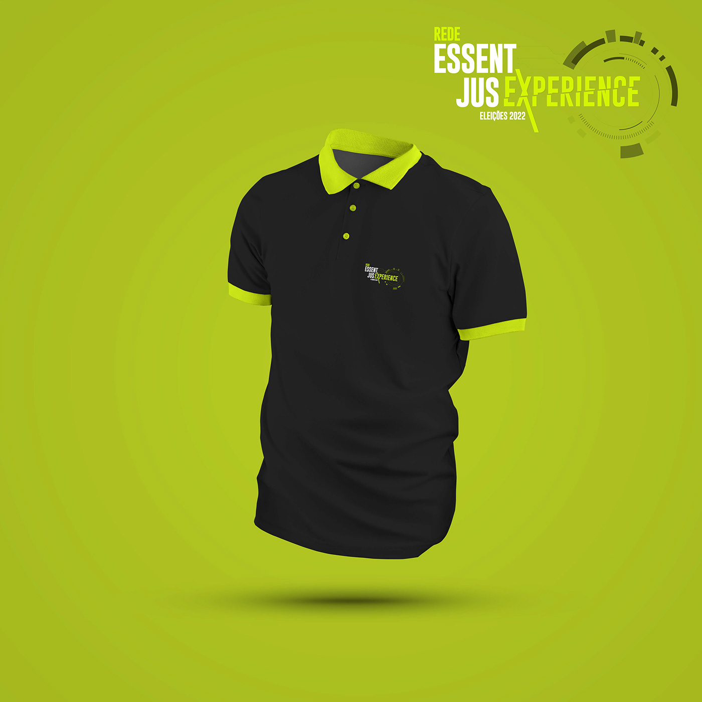 Brinde camiseta design gráfico Essent Jus identidade visual marketing   Mockup