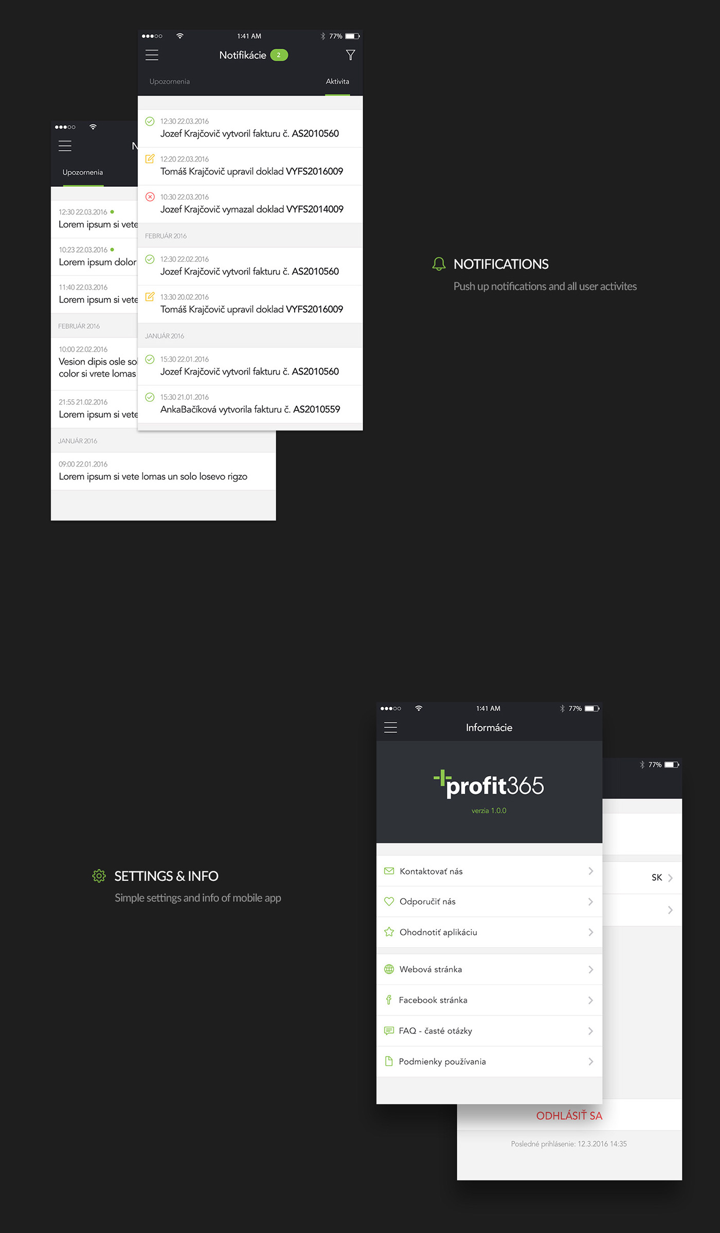 accounting profit365 ios invoices receipts