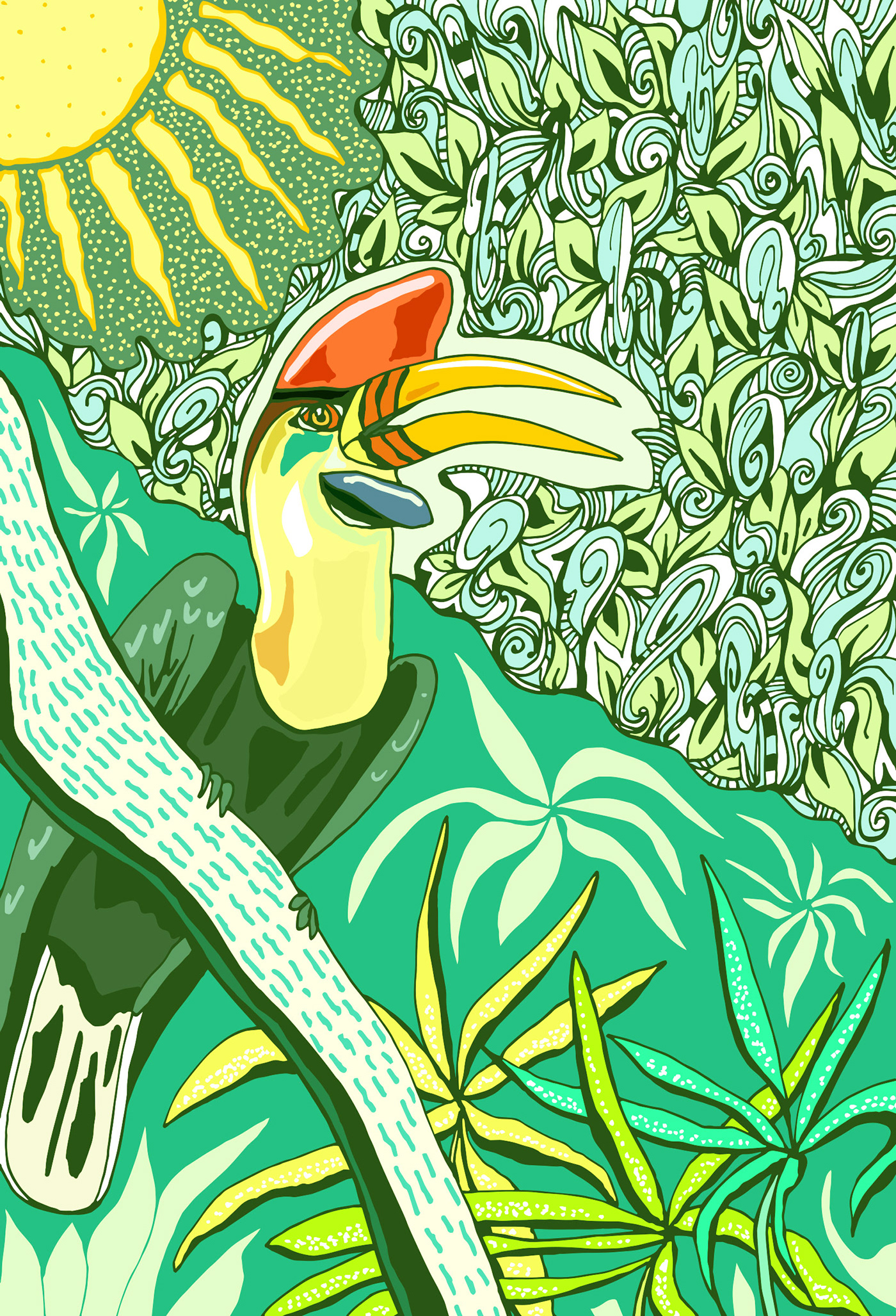 animals birds vector clip arts design duck hornbill Illustrator toucan vector art
